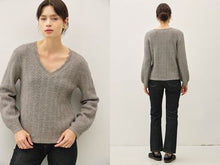 Lurex V-Neck Sweater Top - Champagne or H.Smoke