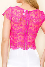 Lace Detailed Top With Cap Sleeves