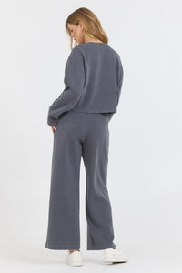 Vintage Havana Slate Grey Garment Dye CrewNeck W/ Star Appliqué