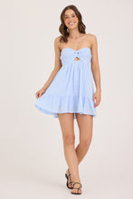 Ocean Drive Textured Cotton Strapless Mini Dress - White or Bermuda Blue