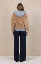 Vintage Havana Heather Grey Fur & Fleece Combo Hoodie Jacket