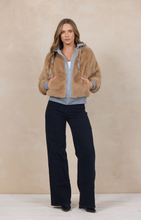 Vintage Havana Heather Grey Fur & Fleece Combo Hoodie Jacket