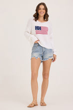 Ocean Drive White American Flag Graphic Sweater