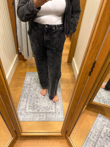 Mystree Washed Corduroy Trousers - Washed Green or Washed Black