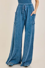 Mineral Washed '70s Flare Terry Pants - Slate Blue