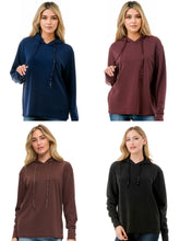 Ariella Hoodie W/ Sequin Detail - Black, Chocolate, Wine or Navy