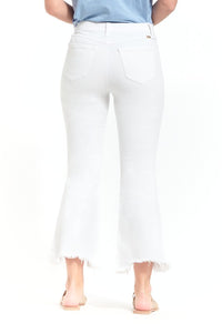 1822 27'' Luxe Demi Boot Jean W/ Sharkbite Hem - White