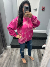Hand Bleached Heliconia (Hot Pink) Fleece Pullover