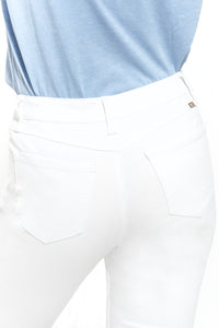 1822 27'' Luxe Demi Boot Jean W/ Sharkbite Hem - White