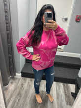 Hand Bleached Heliconia (Hot Pink) Fleece Pullover