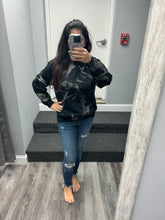 Hand Bleached Black Fleece Lined pullover- Adult and Youth