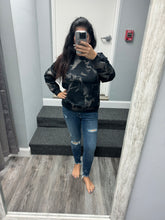 Hand Bleached Black Fleece Lined pullover- Adult and Youth
