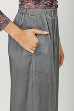 Crinkle Satin Pull-On Pants - Charcoal
