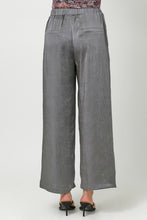 Crinkle Satin Pull-On Pants - Charcoal
