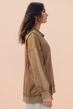 Half Button Down Oversized Contrast Knit Top - Black, Denim or Mocha