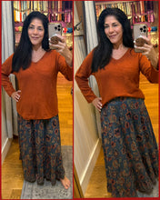SMOCKED WAIST MAXI SKIRT - GREY