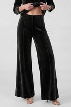 Velvet High Rise Wide Leg Pants - Black