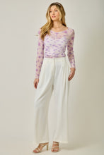 Lettuce Hem Mesh Layering Top - Lavender or Blue
