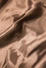 Satin Button Down Shirt - Brown