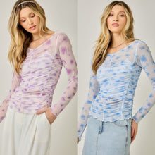 Lettuce Hem Mesh Layering Top - Lavender or Blue