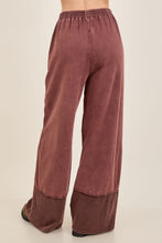 Mineral Washed Contrast Block Terry Pants - Slate Blue or Hot Cocoa