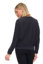 Ariella Solid Scuba Top Witth Monochrome Snake Detail- Charcoal Or Black