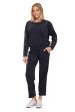 Ariella Solid Scuba Top Witth Monochrome Snake Detail- Charcoal Or Black