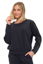 Ariella Solid Scuba Top Witth Monochrome Snake Detail- Charcoal Or Black