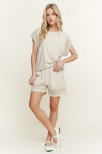 Mineral Washed Lace Trim Shorts - Natural or Cyan