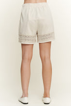 Mineral Washed Lace Trim Shorts - Natural or Cyan