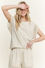 Mineralwash Trim Cap Sleeve Blouse - Natural
