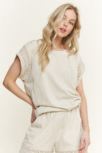 Mineralwash Trim Cap Sleeve Blouse - Natural