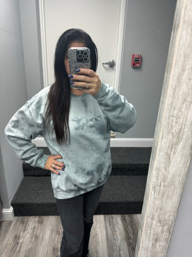 Acid Wash Tye Dye Sweatshirt - Grey