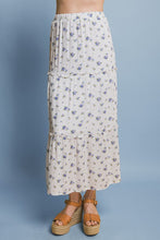Floral Maxi Skirt - Blue