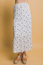Floral Maxi Skirt - Blue
