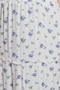 Floral Maxi Skirt - Blue