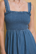 Smocked Maxi Dress - Blue or Light Blue