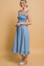 Smocked Maxi Dress - Blue or Light Blue