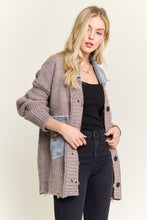 Distressed Ribbed Knit Sweater Cardigan- Ivory or Mocha Beige