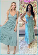 Lace Trim Bust Double Spaghetti Strap maxi Dress - Lagoon