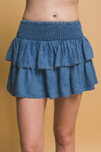 Shirred Waist Tencel  Mini Skirt - Assorted Colors
