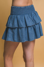 Shirred Waist Tencel  Mini Skirt - Assorted Colors