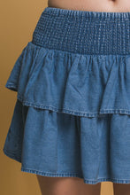 Shirred Waist Tencel  Mini Skirt - Assorted Colors