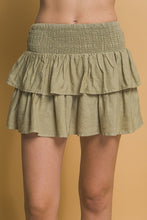 Shirred Waist Tencel  Mini Skirt - Assorted Colors