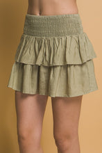 Shirred Waist Tencel  Mini Skirt - Assorted Colors