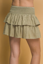 Shirred Waist Tencel  Mini Skirt - Assorted Colors