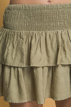 Shirred Waist Tencel  Mini Skirt - Assorted Colors