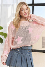 Star Pattern Lightweight Knit Sweater - Assorted Colors