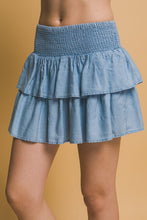 Shirred Waist Tencel  Mini Skirt - Assorted Colors