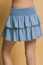 Shirred Waist Tencel  Mini Skirt - Assorted Colors